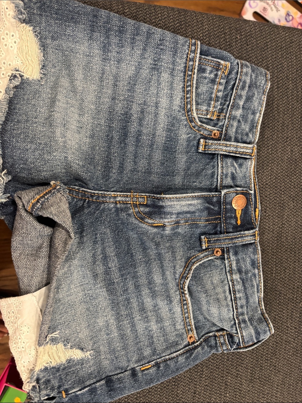 Women’s Blue Distressed Denim Shorts